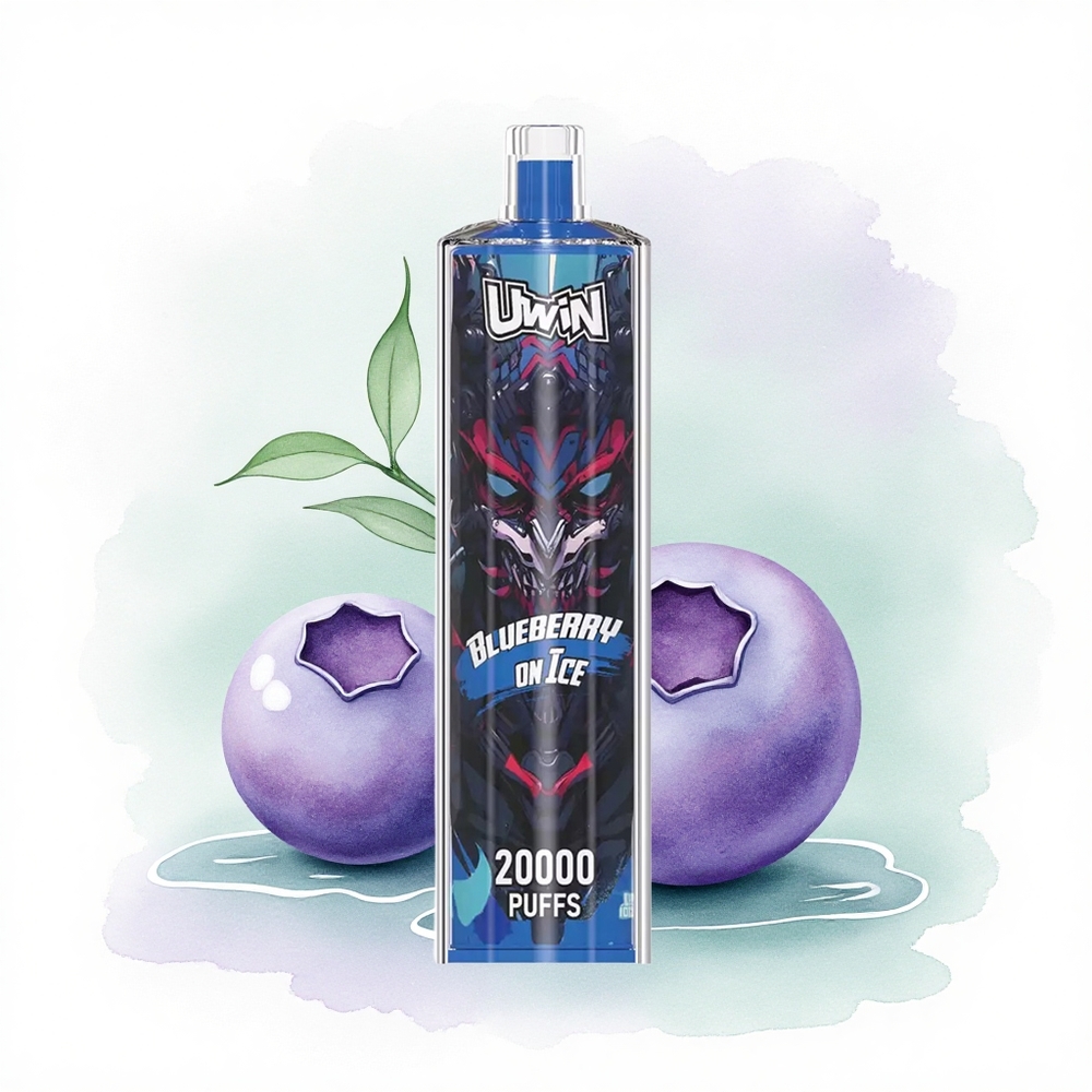 Uwin Shisha Hookah Crystal 20000 Puffs Mavi Yemiş Buz Üzerinde - Nikotin %0 - Mesh Bobin - 650 mAh