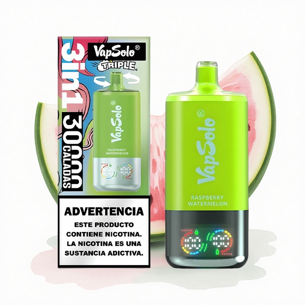 Vapsolo Triple 30000 Puffs Ahududu Karpuzu 40ml 20mg Nikotin