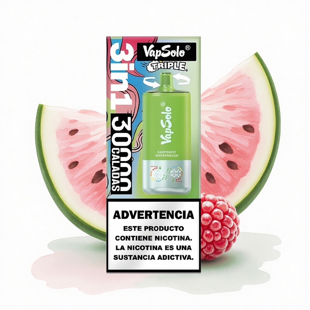 Vapsolo Triple 30000 Puffs Ahududu Karpuzu 40ml 20mg Nikotin