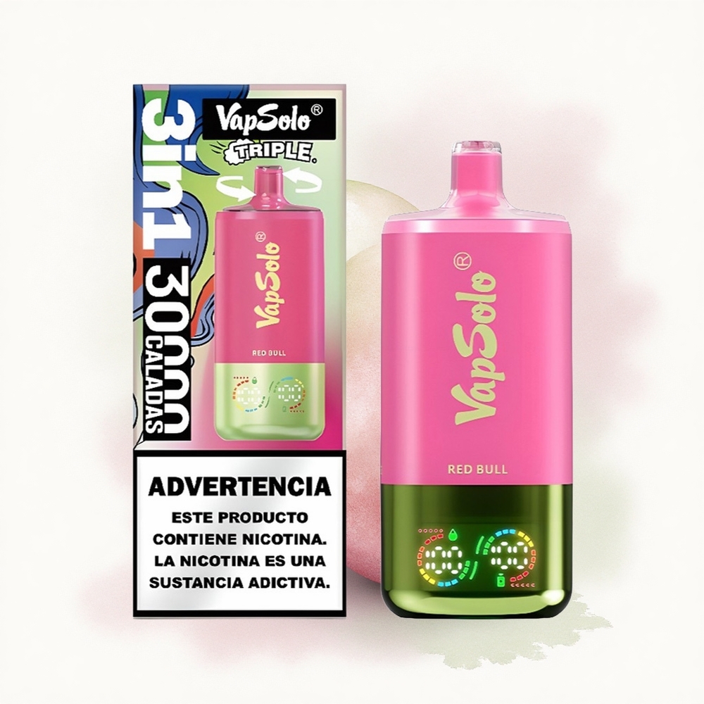 Vapsolo Triple 30000 Puffs Kırmızı Boğa 40ml Nikotin 20mg/ml Type-C