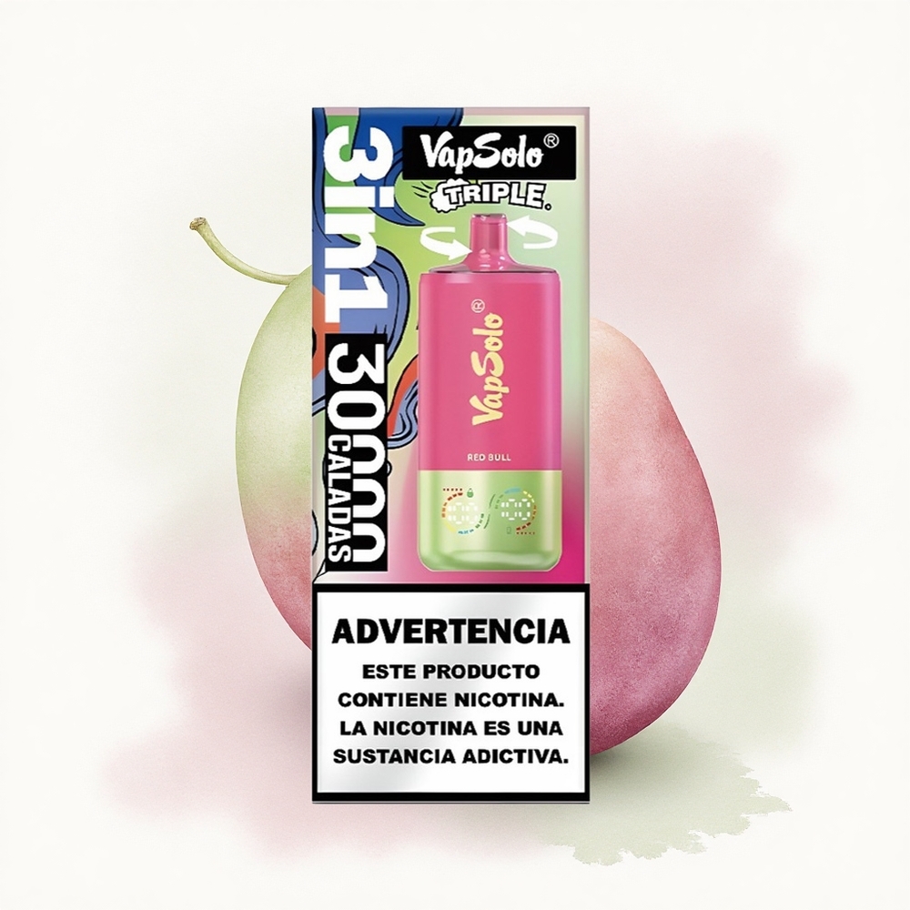 Vapsolo Triple 30000 Puffs Kırmızı Boğa 40ml Nikotin 20mg/ml Type-C