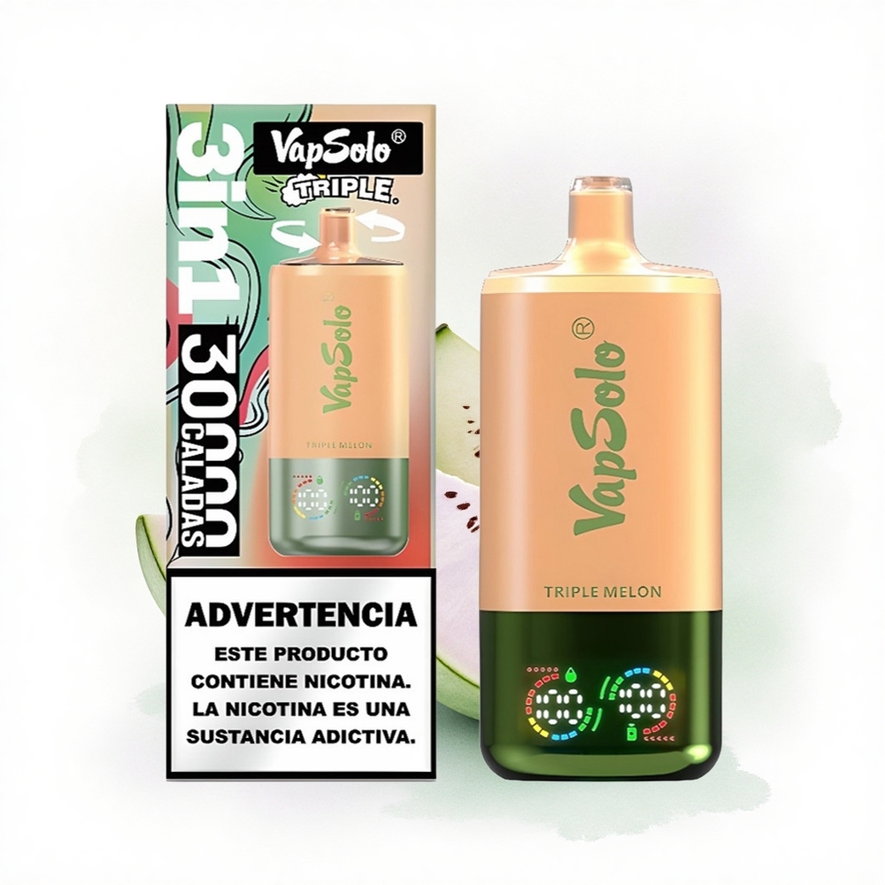 Vapsolo Triple 30000 Puffs Üçlü Kavun 40ml Tip-C