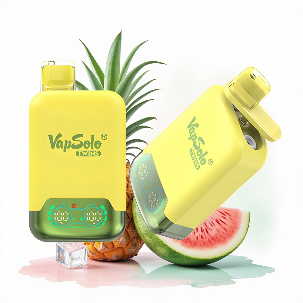 Vapsolo Twins 20000 Puffs Ananas Hindistan Cevizi & Karpuz Buzu 40ml Nikotin