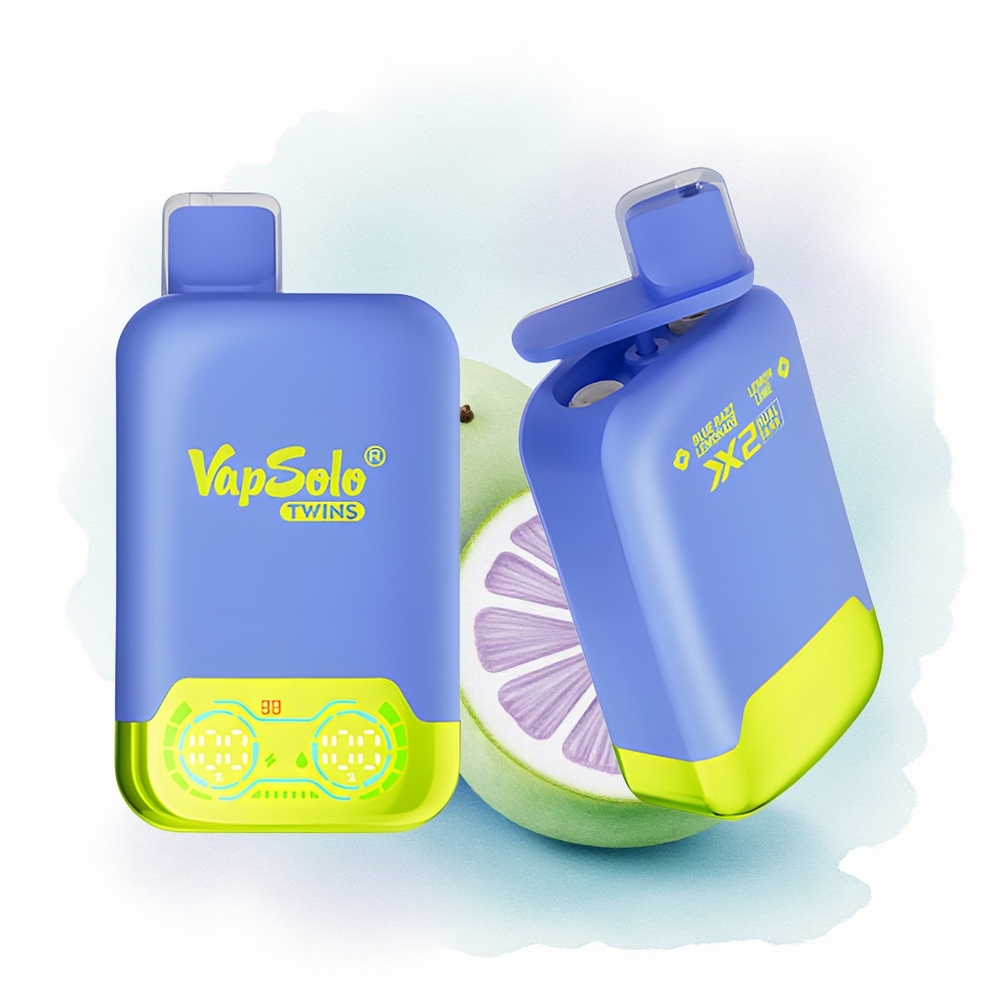 Vapsolo Twins 20000 Puffs Mavi Ahududu Limonata & Limon Lime 40ml Nikotinli Tip-C