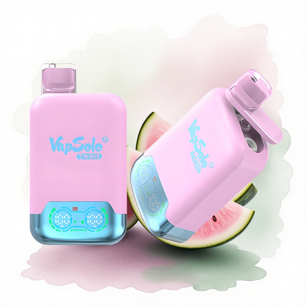 Vapsolo Twins 20000 Puffs Siyah Buz Ejderha Meyvesi Çilek & Ahududu Karpuz 40ml Nikotinli
