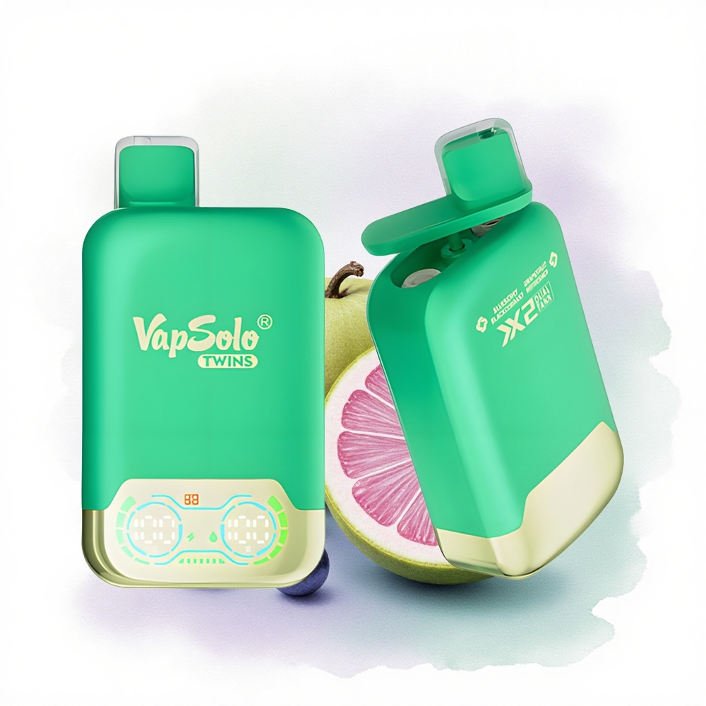 Vapsolo Twins 20000 Puffs Yaban Mersini Frenk Üzümü & Greyfurt Serinletici - 40 ml Sıvı ve 20mg/ml Nikotin