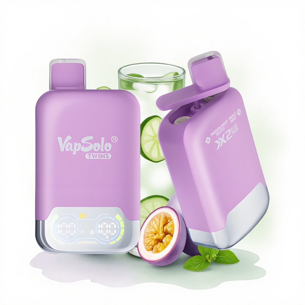 Vapsolo Twins 20000 Puffs Çarkıfelek Mojitosu & Üçlü Nane - 40ml Sıvı - 20mg/ml Nikotin