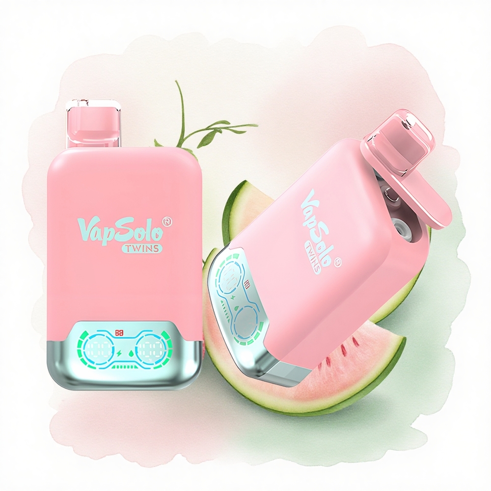 Vapsolo Twins 20000 Puffs Çilek Buz & Mango Şeftali Karpuzu, 40 ml E-Sıvı, 20mg/ml Nikotin
