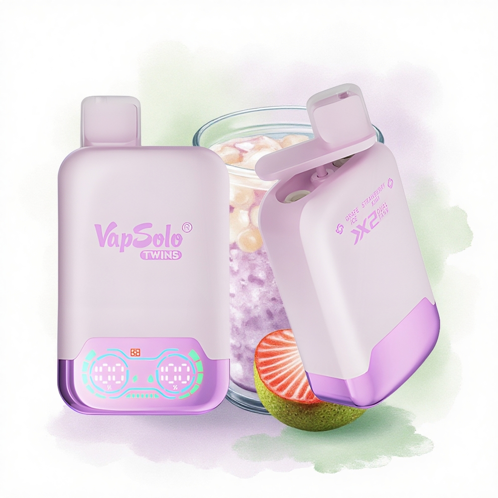 Vapsolo Twins 20000 Puffs Üzüm Buz & Çilek Kivi 40ml 20mg/ml Nikotin Tip-C