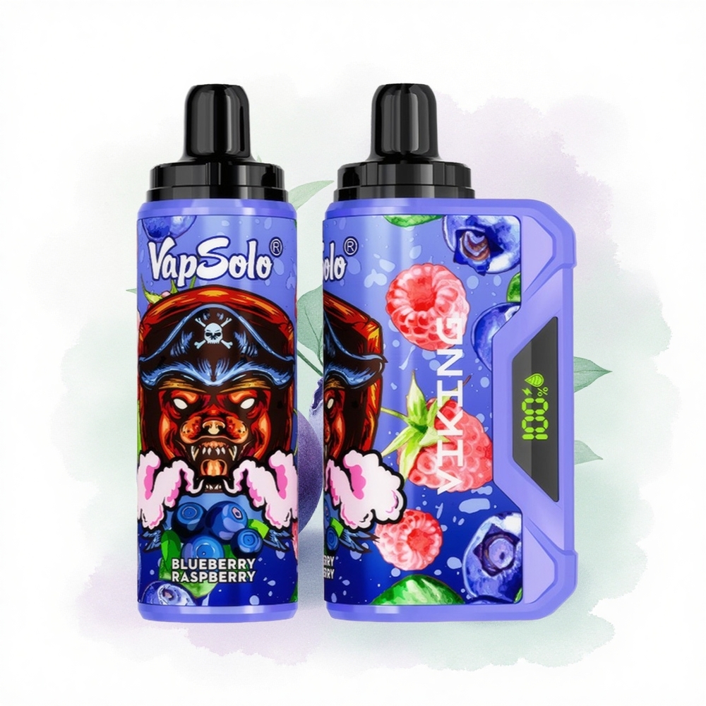 VapSolo VIKING 12000 Puffs Yaban Mersini Ahududu 22ml Nikotinli Tip-C