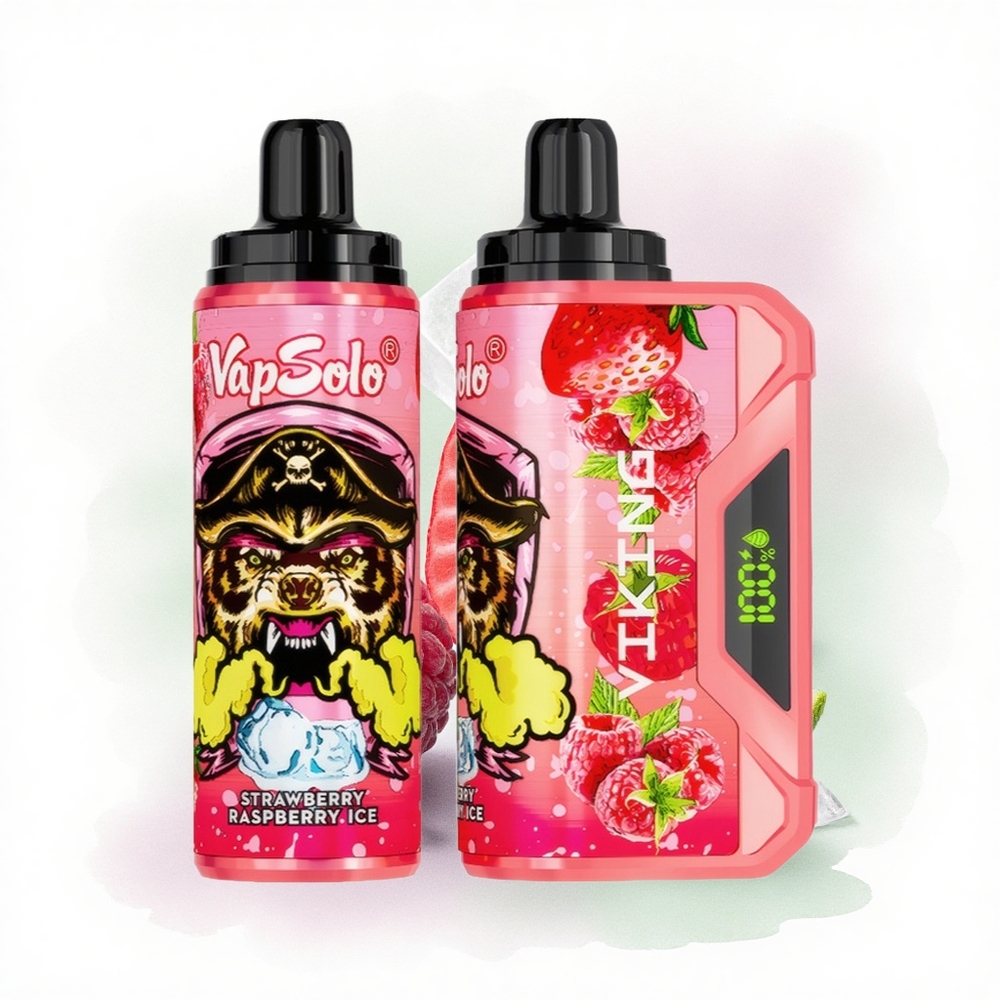 VapSolo VIKING 12000 Puffs Çilek Ahududu Buz Type-C 22ml Nikotin