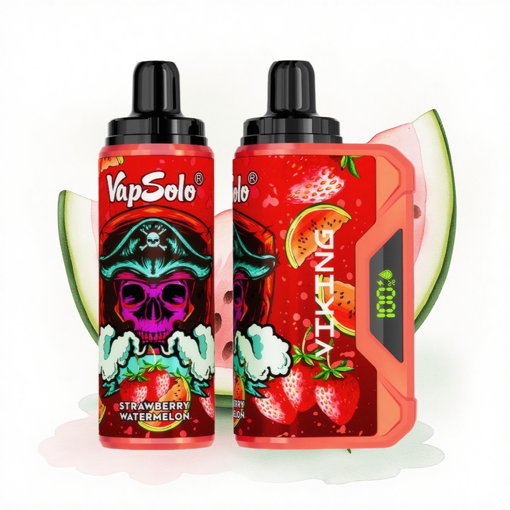 VapSolo VIKING 12000 Puffs Çilek Karpuzu Tip-C Şarj 22ml Nikotinli