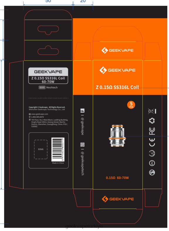 5 adet/paket z serisi bobin - Geek vape elektronik sigara GeekVape z0,15 ohm 8640L3